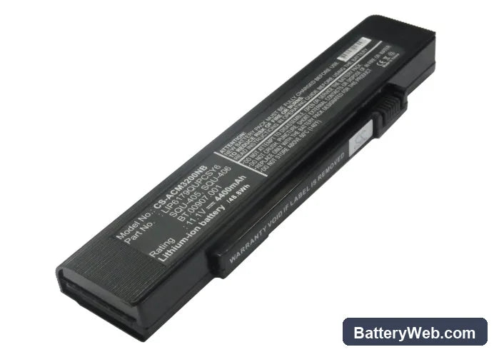 Acer TravelMate 3200 Replacement Battery, 11.1V, 4400mAh, Li-ion 1