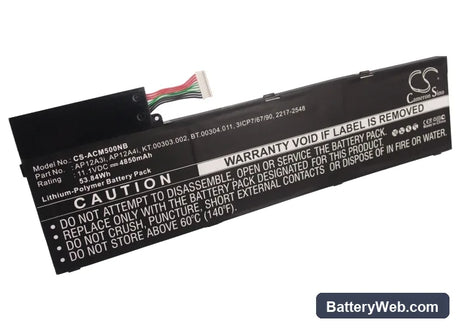 Acer Aspire M3 Replacement Battery, 11.1V, 4850mAh, Li-Polymer 6