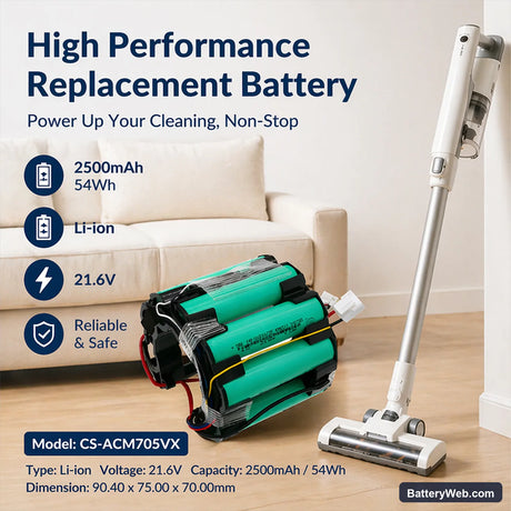 AMICA Aura VM7050 Replacement Battery, 21.6V, 2500mAh, Li-ion 7