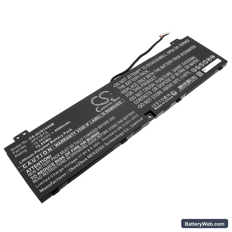 Acer Nitro 14 (AN14-41) Replacement Battery, 15.48V, 4900mAh, Li-Polymer 1