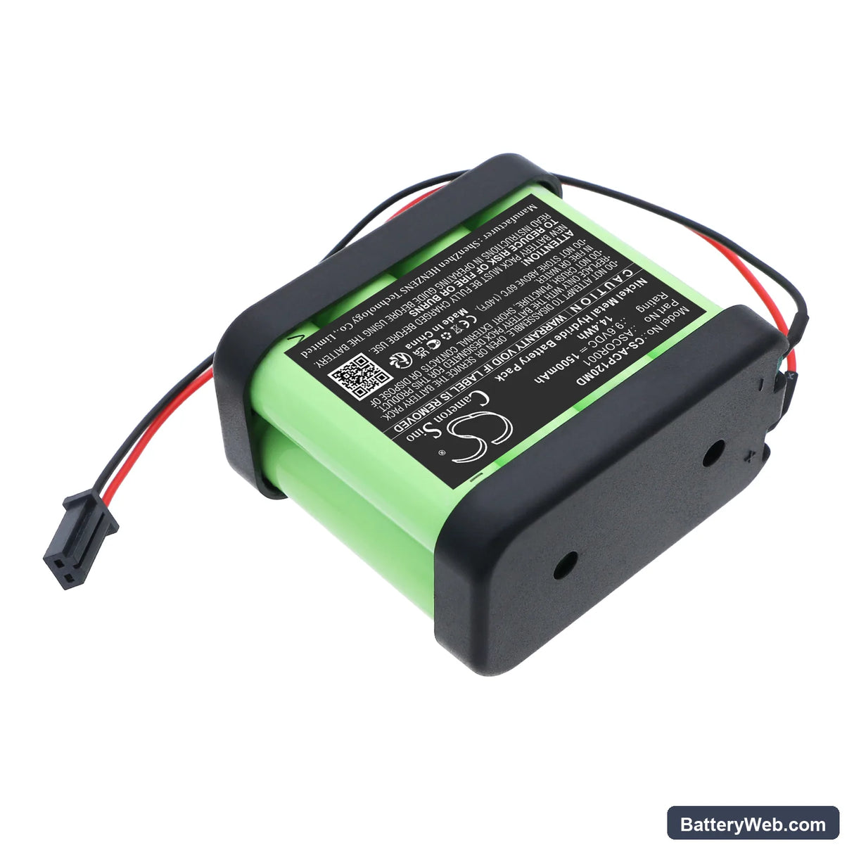 Ascor AP12 Replacement Battery, 9.6V, 1500mAh, Ni-MH 2