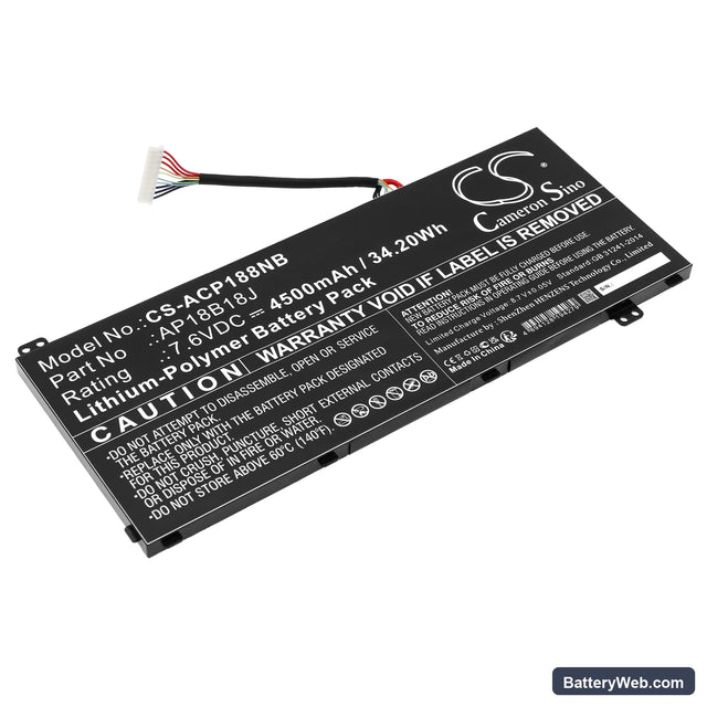 Acer Aspire 3 A314-32 Replacement Battery, 7.6V, 4500mAh, Li-Polymer 1