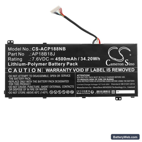Acer Aspire 3 A314-32 Replacement Battery, 7.6V, 4500mAh, Li-Polymer 3