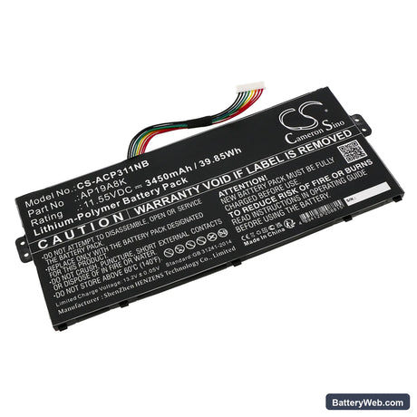 Acer Chromebook Spin 11 CP311-1HN-C3E3 Replacement Battery, 11.55V, 3450mAh, Li-Polymer 1