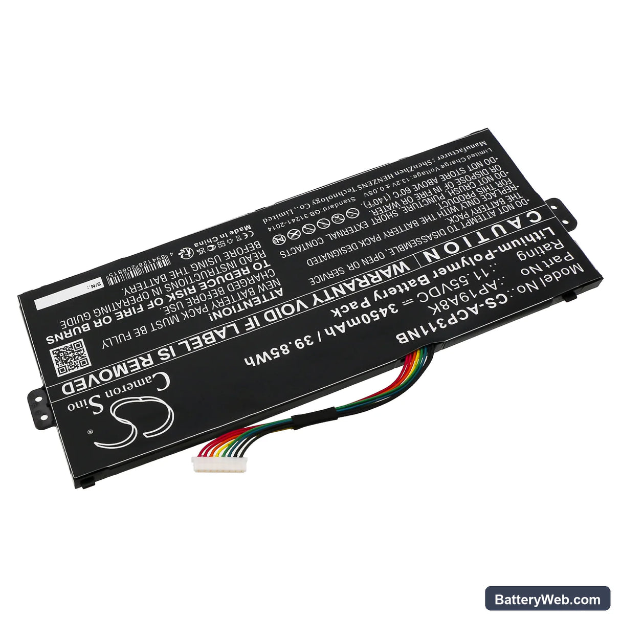 Acer Chromebook Spin 11 CP311-1HN-C3E3 Replacement Battery, 11.55V, 3450mAh, Li-Polymer 2