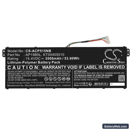 Acer Aspire 5 A515-43-R1JF Replacement Battery, 15.4V, 3500mAh, Li-Polymer 3