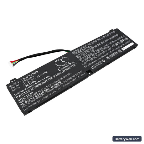 Acer Predator Triton 500 SE PT516-52s-72FE Replacement Battery, 15.2V, 6350mAh, Li-ion 1