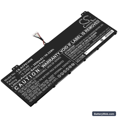 Acer TravelMate P614 Replacement Battery, 15.2V, 3850mAh, Li-Polymer 1