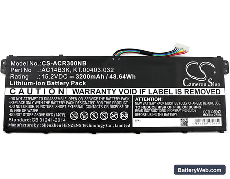 Acer Aspire R3 Replacement Battery, 15.2V, 3200mAh, Li-ion 3
