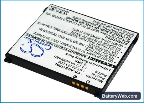 Acer Liquid S110 Replacement Battery, 3.7V, 1400mAh, Li-ion 1