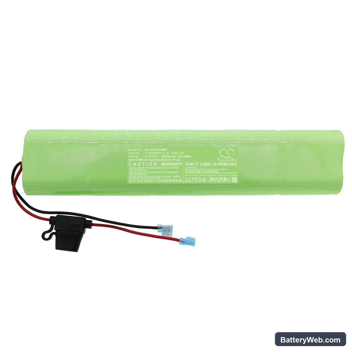 Brooks 80 Replacement Battery, 12V, 5000mAh, Ni-MH 3
