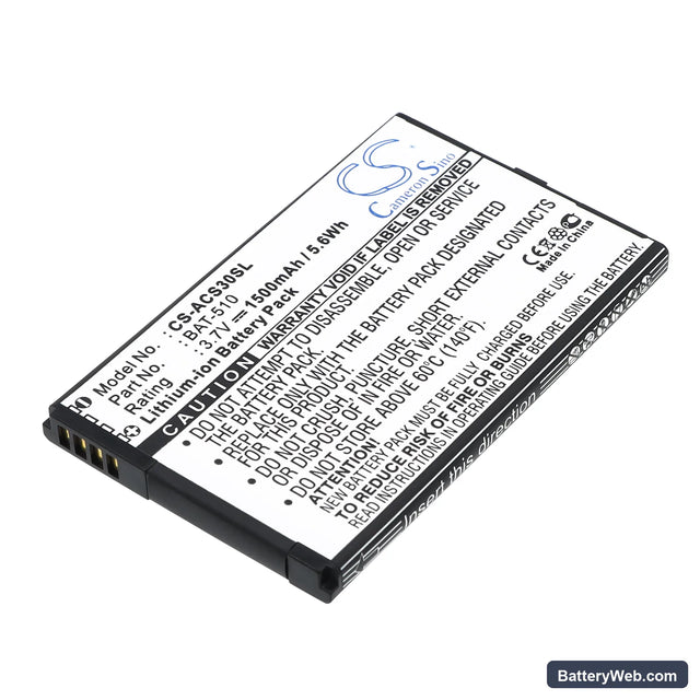 Acer Iconia Smart Replacement Battery, 3.7V, 1500mAh, Li-ion 1