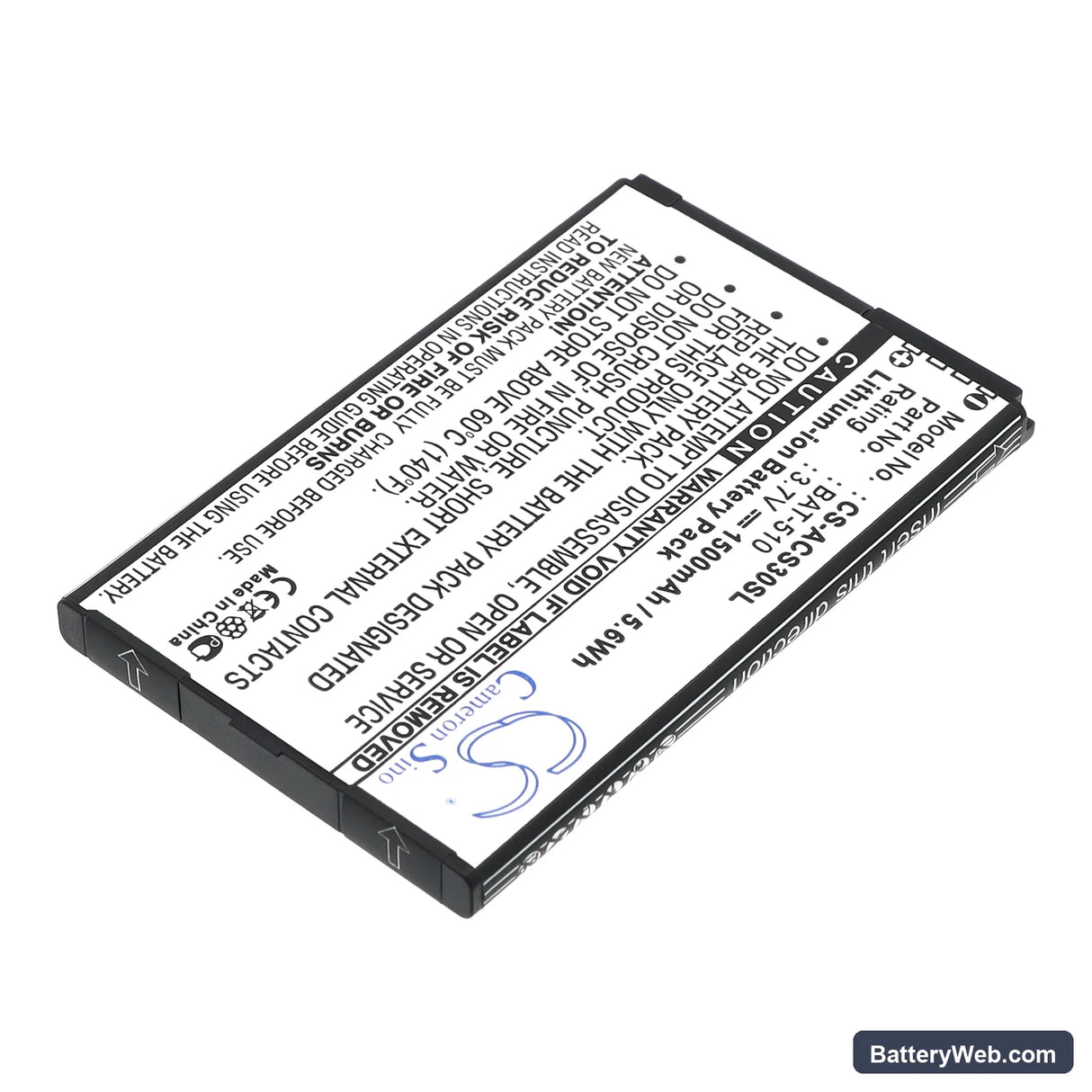Acer Iconia Smart Replacement Battery, 3.7V, 1500mAh, Li-ion 2