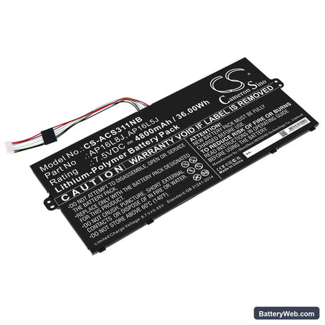 Acer Chromebook Spin 311 CP311-3H-K2RJ Replacement Battery, 7.5V, 4800mAh, Li-Polymer 1