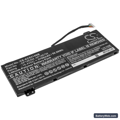 Acer Nitro 5 AN515-43-R41A Replacement Battery, 15.4V, 3700mAh, Li-Polymer 1