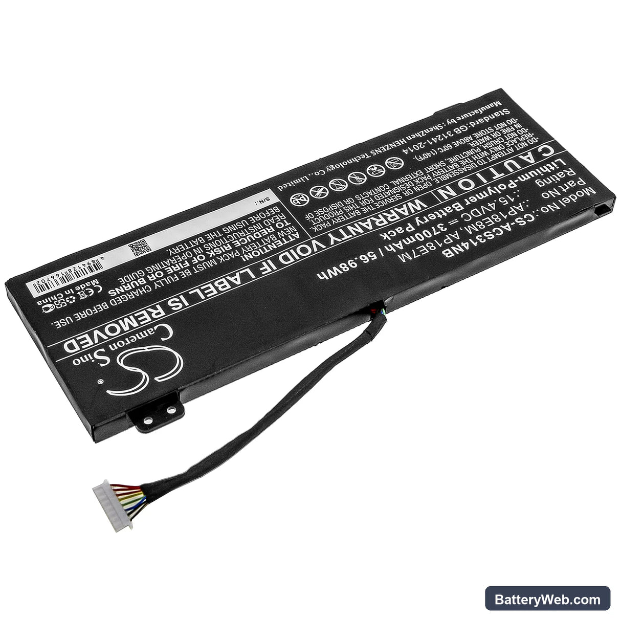 Acer Nitro 5 AN515-43-R41A Replacement Battery, 15.4V, 3700mAh, Li-Polymer 2