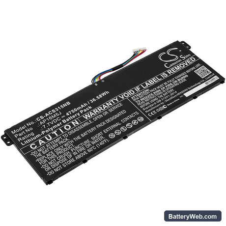 Acer Aspire 3 A315-21 Replacement Battery, 7.7V, 4750mAh, Li-Polymer 1