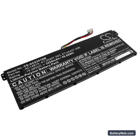 Acer Spin 5 SP515-51GN-84KQ Replacement Battery, 15.28V, 3250mAh, Li-Polymer 1