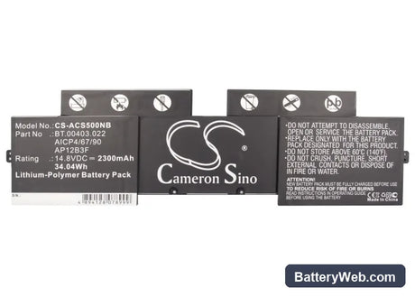 Acer Aspire S5 Replacement Battery, 14.8V, 2300mAh, Li-Polymer 5