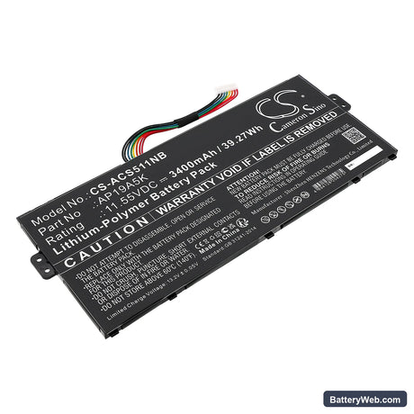 Acer Chromebook Spin 511 R752T-C3M5 Replacement Battery, 11.55V, 3400mAh, Li-Polymer 1