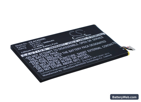Acer Liquid S2 Replacement Battery, 3.8V, 3000mAh, Li-Polymer 2