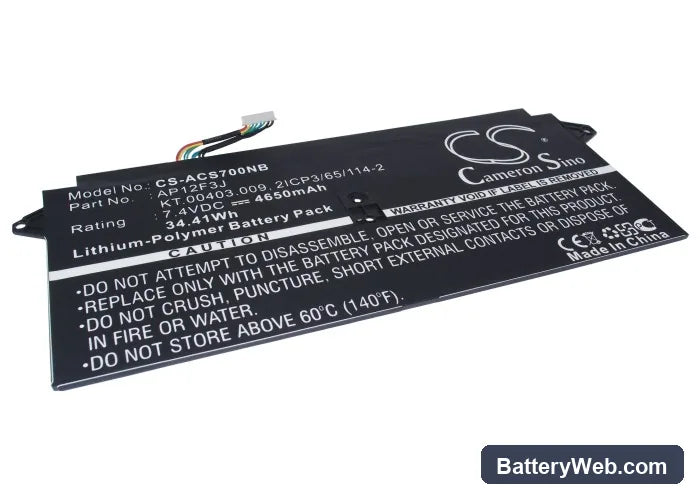 Acer Aspire S7 Replacement Battery, 7.4V, 4650mAh, Li-Polymer 1