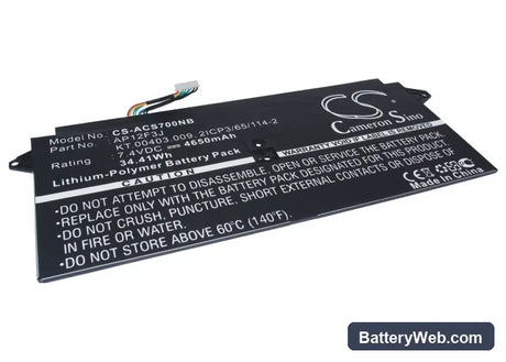 Acer Aspire S7 Replacement Battery, 7.4V, 4650mAh, Li-Polymer 1