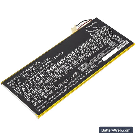 Acer Iconia Talk S Replacement Battery, 3.8V, 3300mAh, Li-Polymer 1