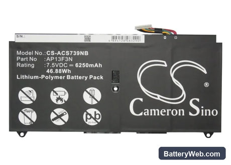 Acer Aspire S7-392 Replacement Battery, 7.5V, 6250mAh, Li-Polymer 6