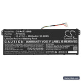 Acer TravelMate P2 TMP215-41-R74Q Replacement Battery, 15.4V, 3500mAh, Li-Polymer 3