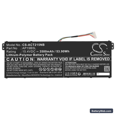 Acer TravelMate P2 TMP215-41-R74Q Replacement Battery, 15.4V, 3500mAh, Li-Polymer 3