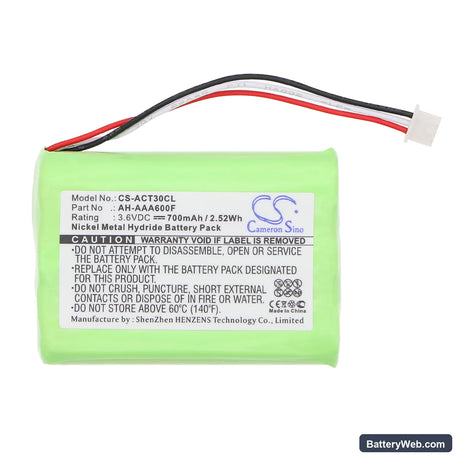Tiptel 500 DECT Replacement Battery, 3.6V, 700mAh, Ni-MH 3