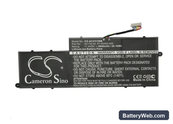 Acer Aspire V5-122P Replacement Battery, 11.4V, 2640mAh, Li-ion 5