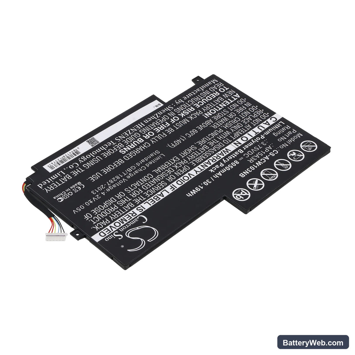 Acer Aspire Switch 10E Replacement Battery, 3.75V, 8050mAh, Li-Polymer 2