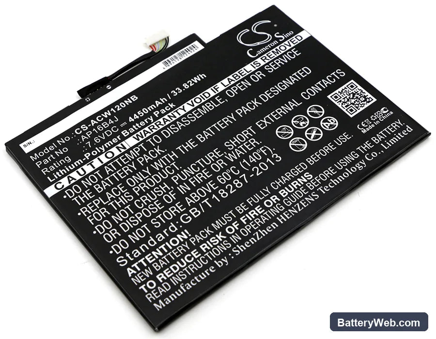 Acer Aspire Switch Alpha 12 Replacement Battery, 7.6V, 4450mAh, Li-Polymer 1