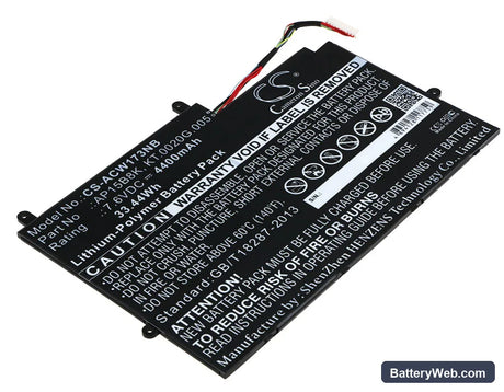 Acer Aspire Switch 11 SW5-173 Replacement Battery, 7.6V, 4400mAh, Li-Polymer 1