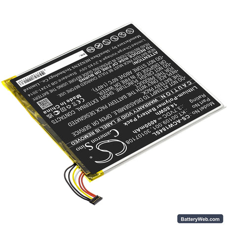 Acer Iconia Tab A1-840 Replacement Battery, 3.7V, 4000mAh, Li-Polymer 2