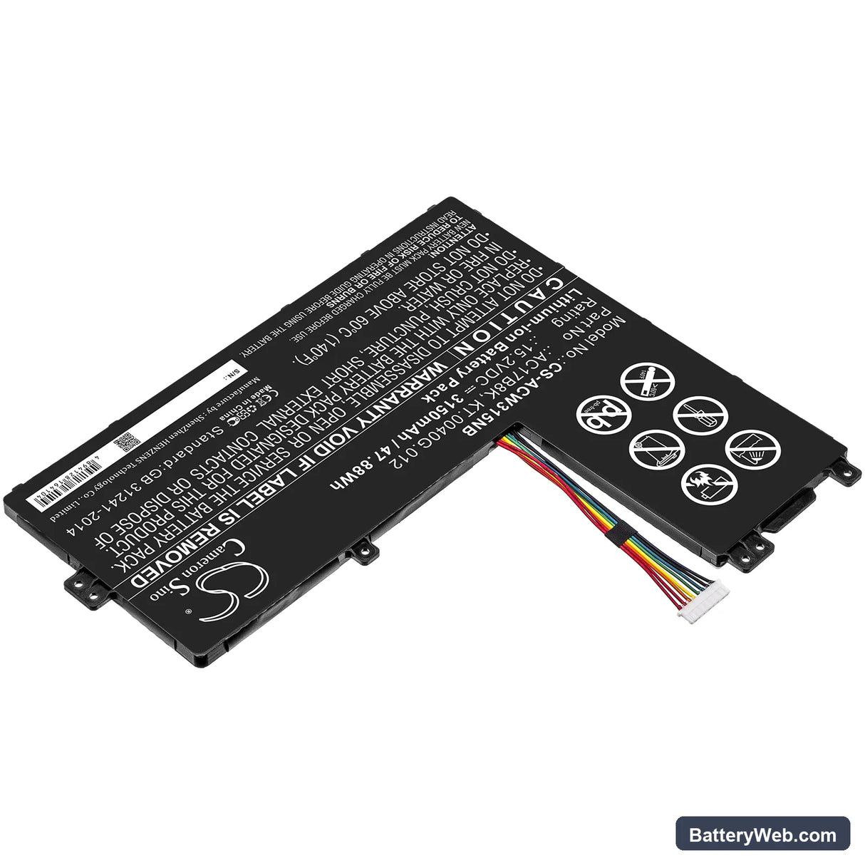 Acer Swift 3 SF315-52G-54DA Replacement Battery, 15.2V, 3150mAh, Li-ion 2