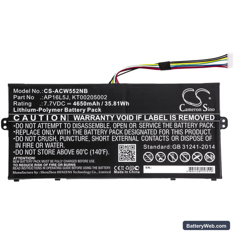 Acer swift 5 sf514-53t-58pj Replacement Battery, 7.7V, 4650mAh, Li-Polymer 3