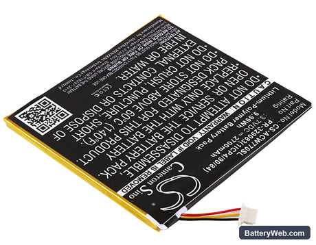 Acer Iconia One 7 B1-770 Replacement Battery, 3.7V, 2700mAh, Li-Polymer 2