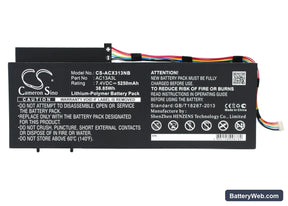 Acer Aspire P3-171 Replacement Battery, 7.4V, 5250mAh, Li-Polymer 1