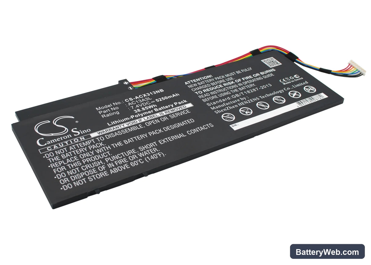 Acer Aspire P3-171 Replacement Battery, 7.4V, 5250mAh, Li-Polymer 2