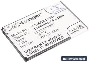 Acer Liquid Z110 Dou Replacement Battery, 3.7V, 1300mAh, Li-ion 1
