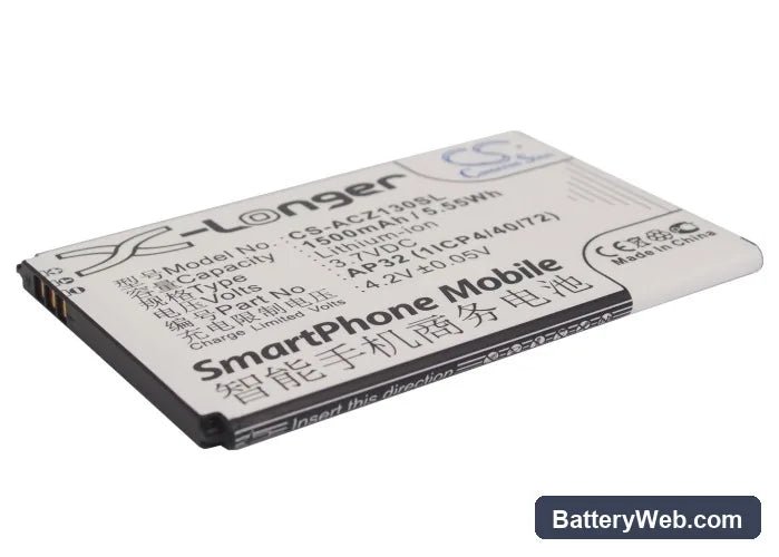 Acer Liquid Z3 Replacement Battery, 3.7V, 1500mAh, Li-ion 1