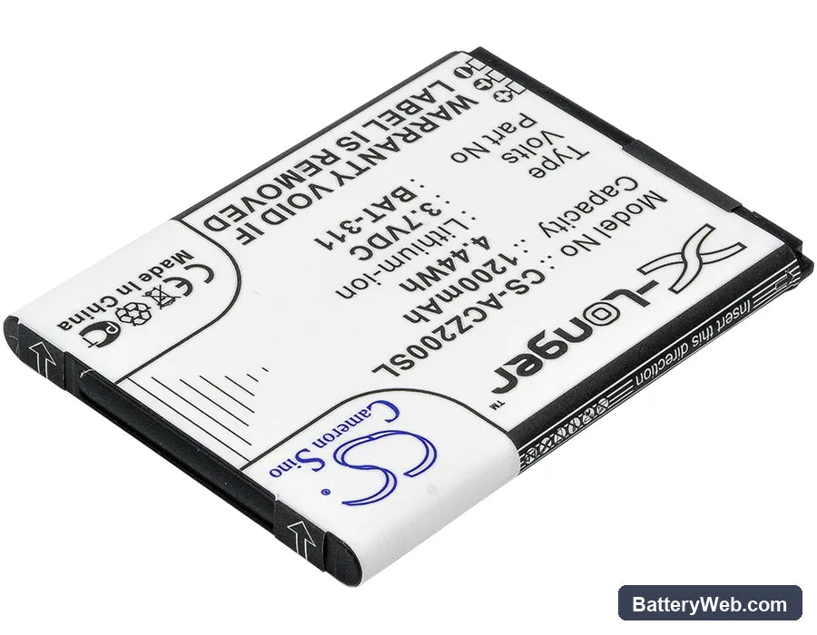 Acer Liquid Z200 Replacement Battery, 3.7V, 1200mAh, Li-ion 2