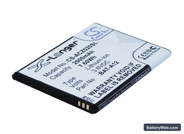 Acer Liquid Z520 Replacement Battery, 3.8V, 2000mAh, Li-ion 1