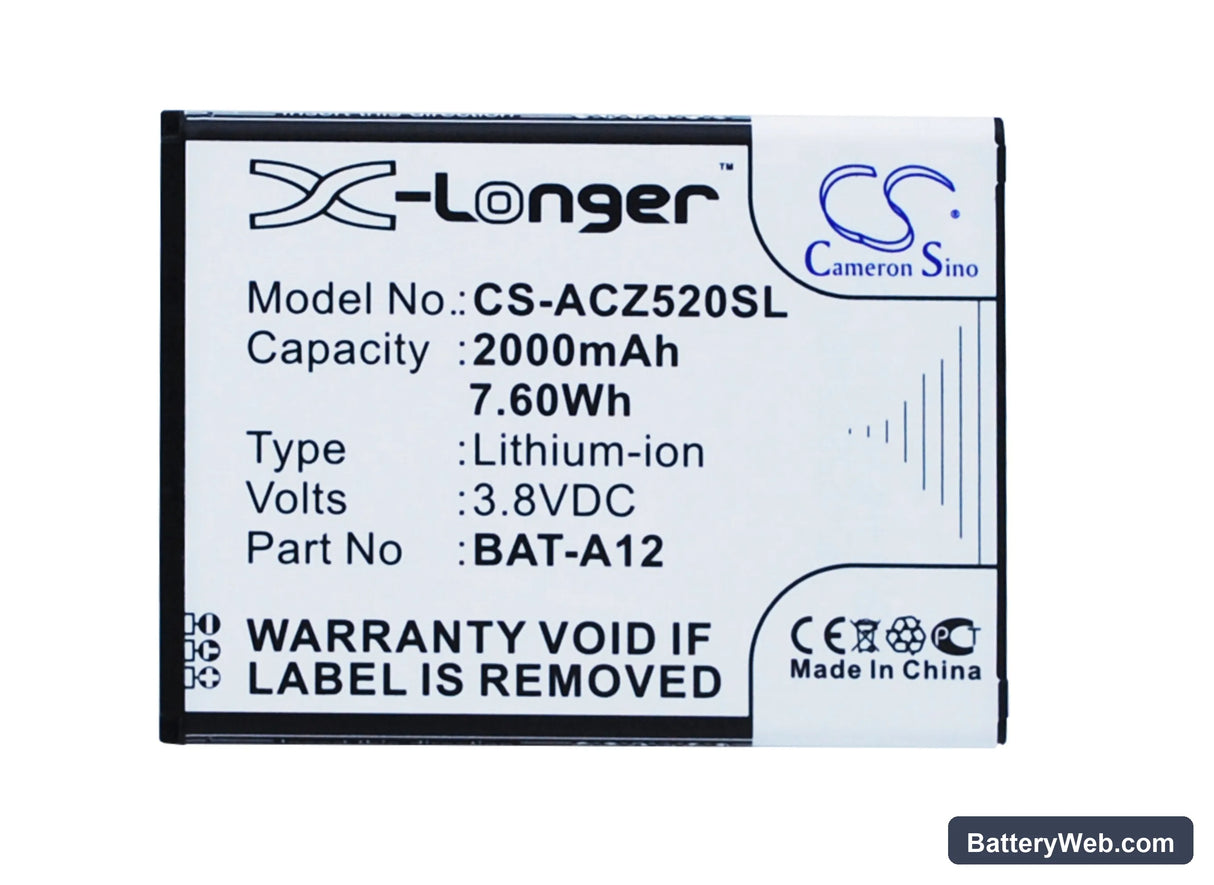 Acer Liquid Z520 Replacement Battery, 3.8V, 2000mAh, Li-ion 5