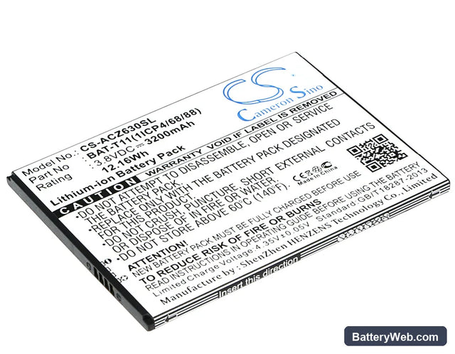 Acer Liquid Z630 Replacement Battery, 3.8V, 3200mAh, Li-ion 1