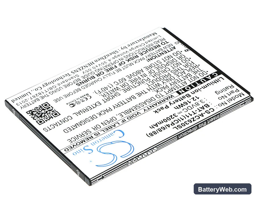 Acer Liquid Z630 Replacement Battery, 3.8V, 3200mAh, Li-ion 2
