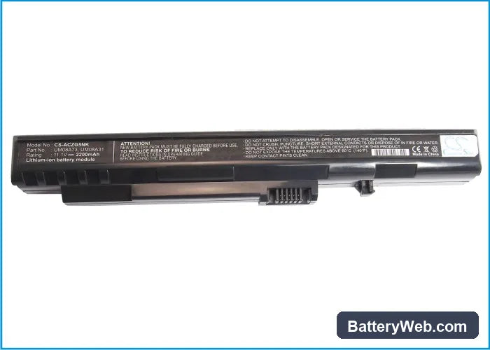 Acer Aspire One Replacement Battery, 11.1V, 2200mAh, Li-ion 5